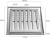 A technical drawing with dimensions of a ventilation grille. Náhled obrázku produktu