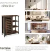 Buffet 71x32x82cm - Bois foncé industriel, rustique, Voir les images du produit 7
