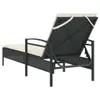 Sonnenliege mit Auflage Schwarz 63x200x81 cm Poly Rattan Produktbild-Vorschau 6