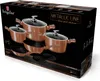 A product box for a cookware set, displaying the cookware inside. Podgląd zdjęcia produktu
