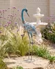BELIANI Gartenfigur Kranich Blau Metall Handgefertigt Produktbild-Vorschau 2