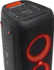 A close-up shot of a black JBL Partybox 310 speaker with orange accents and red lights. Produktbild-Vorschau