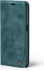 A teal flip-style phone case is shown from the side, with the cover closed. Produktbild-Vorschau