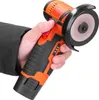 A hand holding a cordless angle grinder. Podgląd zdjęcia produktu