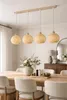 Luxolar LED Pendelleuchte 4-flammig E27 Rattan Boho Produktbild-Vorschau 3