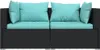 vidaXL 2-Sitzer-Sofa mit Kissen Schwarz Poly Rattan Produktbild-Vorschau 3