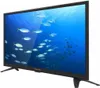 A black flat-screen television displaying a school of fish underwater. Produktbild-Vorschau