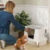 Kattenbak, roestvrij staal, extra groot binnenruimte, met Productafbeelding-voorbeeld 8