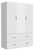 Armoire 130 cm, 2 portes avec miroir, 2 étagères, 4 Voir les images du produit 9