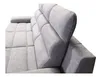 A close-up view of a gray sofa with adjustable headrests. Produktbild-Vorschau