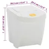 vidaXL Poubelles empilables 3 pcs. Blanc 75 L Polypropylène Voir les images du produit 16