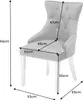 A diagram of a chair with dimensions indicated by arrows and measurements. Produktbild-Vorschau
