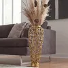 WOHNLING Bodenvase Aluminium 60cm Gold Design Blumenvase Produktbild-Vorschau 1