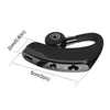 A black Bluetooth headset with dimensions indicated by lines and text. Produktbild-Vorschau