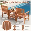 A wooden bistro set with two chairs and a table is placed on a patio next to a swimming pool. Náhled obrázku produktu