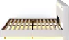 A white bed frame with wooden slats and LED lighting underneath. Anteprima dell’immagine prodotto