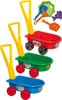 Three toy wagons with various beach toys. Náhľad obrázku produktu