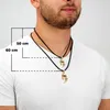 SERASAR | Pánsky Kožený Náhrdelník [Flame] z Stainless Náhľad obrázku produktu 4