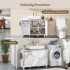 Yaheetech Waschbeckenunterschrank mit Wäschekorb, Produktbild-Vorschau 6