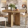 Tribesigns eettafel van massief hout, 100 cm. Landelijke Productafbeelding-voorbeeld 7