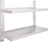 A stainless steel wall shelf with two tiers, mounted on a white background. Produktbild-Vorschau