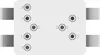 A white mounting bracket with numbered connection points. Podgląd zdjęcia produktu