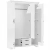 Kleiderschrank weiß 160x225x61 cm 5 Türen 2 Schubladen mit Produktbild-Vorschau 3