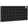 A black, multi-shelf cabinet against a white background. Produktbild-Vorschau