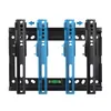 A black TV wall mount with blue highlighted adjustable arms and a spirit level. Podgląd zdjęcia produktu