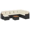 Modulares Garten-Loungeset, 9-teilig, Poly Rattan Schwarz, Produktbild-Vorschau 1