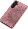 A pink phone case with a mandala design is shown from a diagonal angle. Produktbild-Vorschau