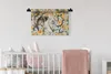 MuchoWow® Wandteppich Wandbehang Löwe - Blumen - Schwarz - Produktbild-Vorschau 2