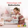 Kinderplay Holz-Puppenwiege mit Bettwäsche – Green Series Produktbild-Vorschau 2