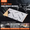 A piece of sound insulation material is shown in the foreground, with a car interior in the background. Below are three smaller images depicting different scenarios where the insulation is beneficial. Produktbild-Vorschau