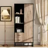 Buffet haut moderne Sweiko 80 x 40 x 180 cm – aspect bois Voir les images du produit 1