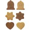 Six cookies in different shapes and colors arranged in three rows. Náhľad obrázku produktu