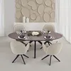 Homestyle4u Esstisch Oval Schwarz Braun Esszimmertisch Produktbild-Vorschau 1