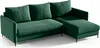 A green sectional sofa with chaise lounge on a white background. Produktbild-Vorschau