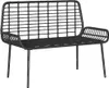 Banc de jardin vidaXL noir et anthracite en polyrotin Voir les images du produit 3