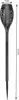 A black solar garden torch with dimensions indicated. Produktbild-Vorschau