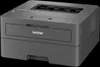 A black Brother laser printer is shown against a black background. Produktbild-Vorschau