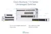 A marketing image showcasing Cisco Business 110 Series Unmanaged Switches with feature callouts. Podgląd zdjęcia produktu