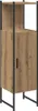 A tall, narrow cabinet with a wood-grain finish and black metal frame, shown against a white background. Anteprima dell’immagine prodotto