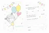 10 Einladungskarten Mädchen mit Luftballons mit GLITZER Produktbild-Vorschau 1