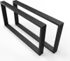 Two black metal table legs are shown against a white background. Produktbild-Vorschau
