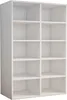 A white, empty shoe rack with multiple compartments. Produktbild-Vorschau