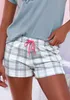 Vivance Dreams Pyjamashorts graublau-weiß-kariert Größe Produktbild-Vorschau 3