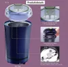 Dunkelblauer elektrischer Mühle mit transparentem Deckel, zeigt interne Mahlklinge und Sicherheitsschalterdetails Náhľad obrázku produktu