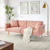MODFU Moderner Sammet-Zweiersofa, 3-stufige verstellbare Produktbild-Vorschau 4