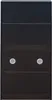 A front view of a dark brown shoe cabinet with two circular white vents on the front. Náhľad obrázku produktu